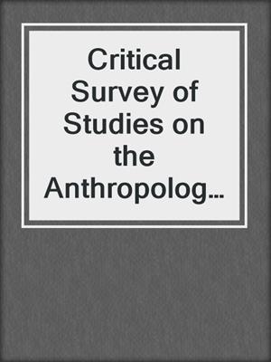 Critical Survey of Studies on the Anthropology of Nias, Mentawei and Enggano