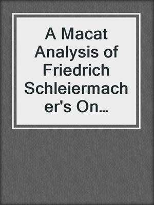 A Macat Analysis of Friedrich Schleiermacher's On Religion