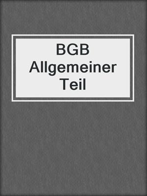 BGB Allgemeiner Teil
