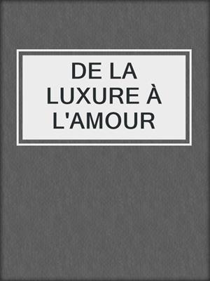 cover image of DE LA LUXURE À L'AMOUR
