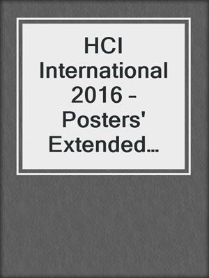 HCI International 2016 – Posters' Extended Abstracts