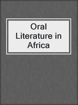 Oral Literature in Africa 