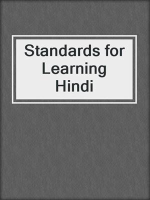 Standards for Learning Hindi