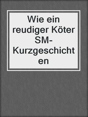 cover image of Wie ein reudiger Köter   SM-Kurzgeschichten